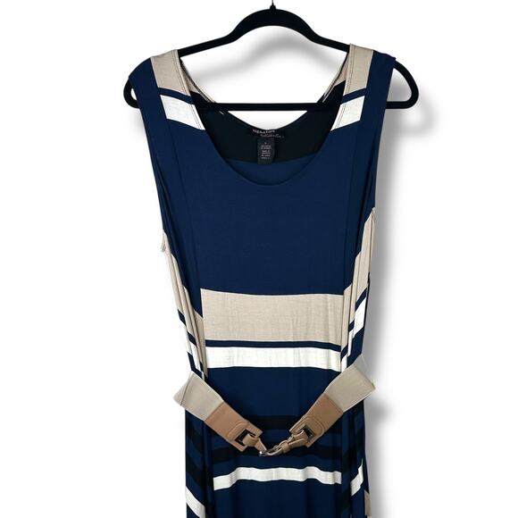 Signature By Robbie Bee Y2K 90's Sleeveless Belted Pull-On Sundress Maxi Dress - Picture 3 of 7